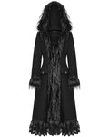 Punk Rave Womens Gothic Winter Fur & Lace Trimmed Hooded Coat - Extended Size Range