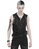 Devil Fashion Mens Wasteland Punk Hooded Piercing Tank Top Vest
