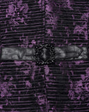 Punk Rave Mens Dark Gothic Skull Jacquard Waistcoat Vest Top Purple & Black