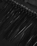 Devil Fashion Mens Apocalyptic Gothic Punk Fringed Chains Tassle Half Skirt Kilt