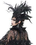 Eva Lady Gothic Beaded & Feathered Headdress