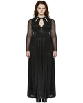 Punk Rave Plus Size Womens Gothic SpiderWeb Mesh Snakescale Maxi Dress