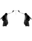 Eva Lady Gothic Feathered Lace Cap Sleeve Choker Bolero