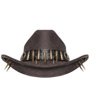 Devil Fashion Mens Apocalyptic Steampunk Bullet Fedora Hat - Brown