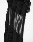 Punk Rave Womens Apocalyptic Gothic Spliced Mesh Strapping Leggings