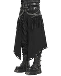 Devil Fashion Mens Apocalyptic Punk Chain & Fringe Half Skirt Kilt