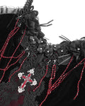 Eva Lady Womens Elegant Gothic Velvet & Lace Mermaid Evening Dress - Black & Red