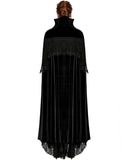 Punk Rave Womens Dark Regency Gothic Studded Velvet & Lace Cloak