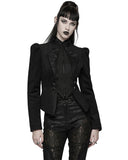 Punk Rave Womens Gothic Embroidered Victorian Woolen Riding Jacket