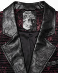 Punk Rave Mens Dark Gothic Skull Jacquard Waistcoat Vest Top - Red & Black