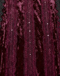 Punk Rave Daily Life Womens Long Gothic Crushed Velvet Applique Maxi Dress - Red