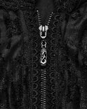 Punk Rave Womens Long Gothic Witch Broken Knit Hooded Jacket