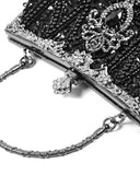 Dark In Love Womens Vintage Gothic Beaded Evening Bag