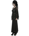 Punk Rave Womens Gothic Lace Batwing Caped Maxi Dress