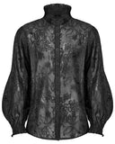 Punk Rave Mens Romantic Gothic Embroidered Chiffon Dress Shirt