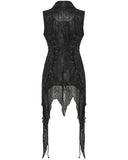 Punk Rave Womens Dark Gothic Punk Asymmetric Long Waistcoat Vest