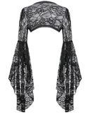 Dark In Love Womens Elegant Gothic Lace Bell Sleeve Bolero Shrug