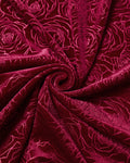 Punk Rave Womens Long Gothic Rose Velvet Flared Split Sleeve Maxi Dress - Red