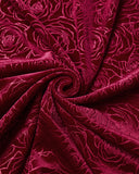 Punk Rave Womens Long Gothic Rose Velvet Flared Split Sleeve Maxi Dress - Red