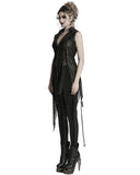 Punk Rave Womens Dark Gothic Punk Asymmetric Long Waistcoat Vest