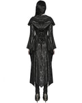 Punk Rave Womens Long Gothic Witch Broken Knit Hooded Jacket