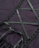 Dark In Love Womens Long Gothic Layered Maxi Dress - Purple & Black