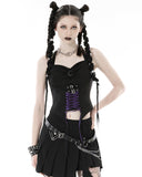 Dark In Love Womens Gothic Lolita Witch Crescent Moon Cami Corset Top