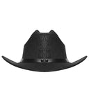 Punk Rave Unisex Distressed Faux Leather Strapping Fedora Hat
