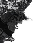 Eva Lady Womens Long Victorian Gothic Velvet & Lace Fringed Ballgown Dress
