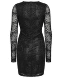 Punk Rave Daily Life Elegant Gothic Lace Applique Mini Dress