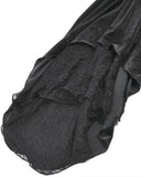 Dark In Love Womens Romantic Gothic Velvet & Lace Teardrop Cutout Blouse Top