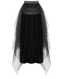 Dark In Love Gothic Burlesque Lace Structured Bustle Lift Skirt