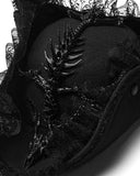 Punk Rave Unisex Gothic Dragon Spine Feathered Tricorn Hat