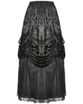 PRE-ORDER: Dark In Love Womens Gothic Courtesan Ruched Velvet & Lace Maxi Skirt