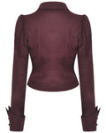 Dark In Love Womens Corporate Gothic Vampire Ruffled Blouse Top - Wine Red