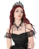 Dark In Love Womens Vintage Gothic Lace Chained & Beaded Choker Necklace