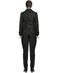 Punk Rave Mens Gothic Steampunk Embellished Jacquard Tail Coat Jacket