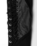 Punk Rave Mens Gothic Apocalyptic Punk Asymmetric One-Arm Harness Jacket