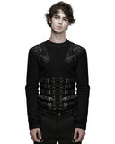 Punk Rave Mens Apocalyptic Gothic Faux Leather Buckled Strapping Corset Girdle Belt
