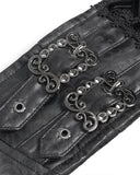 Eva Lady Womens Baroque Damask Gothic Buckled Crucifix Waist Cincher Corset