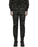 Punk Rave Mens Gothic Aristocrat Embroidered Damask Houndstooth Dress Pants