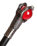 Penny Dreadful Gothic Dragon Claw Swaggering Cane - Red Orb