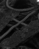 Dark In Love Womens Romantic Gothic Velvet & Lace Crucifix Bustier Cami Vest Top