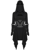 Punk Rave Womens Apocalyptic Gothic Hooded Mini Dress