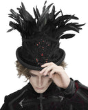 Devil Fashion Mens Beaded & Feathered Gothic Top Hat