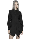 Punk Rave Daily Life Womens Gothic Witch Asymmetric Shirt Dress
