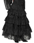 Dark In Love Womens Long Gothic Layered Rose Lace Maxi Skirt