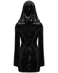 Punk Rave Daily Life Womens Dark Gothic Lace Crucifix Hooded Bodycon Dress