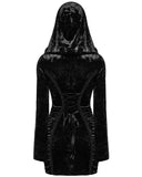 Punk Rave Daily Life Womens Dark Gothic Lace Crucifix Hooded Bodycon Dress