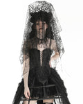 Dark In Love Womens Gothic Spiderweb Lace Wedding Veil